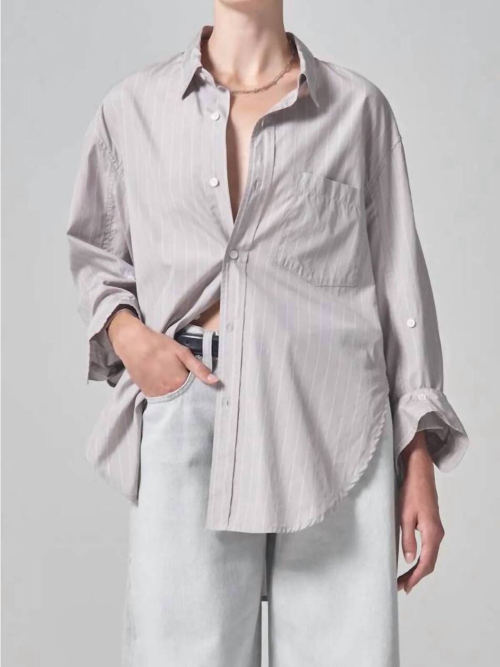 Citizens Of Humanity Kayla Gray Pinstripe Button-Down Shirt
